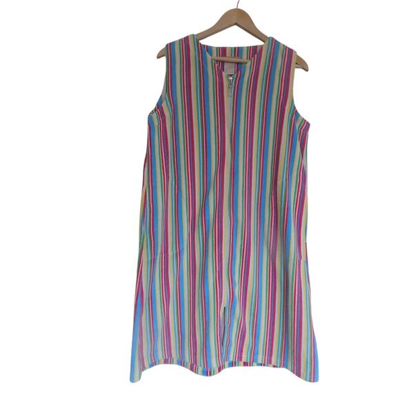 LA CERA multicolor striped robe or beach cover up terry cloth size Medium - Picture 1 of 9